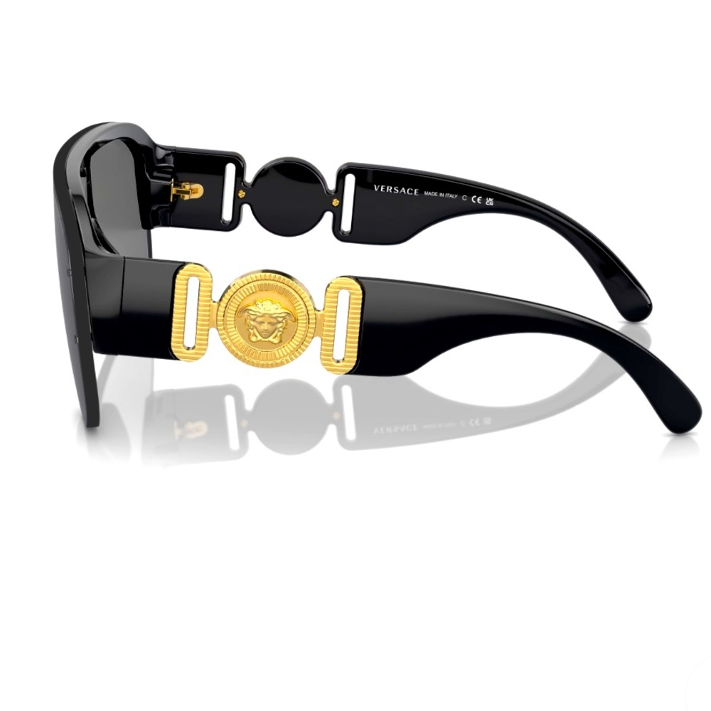 *NWT* VERSACE MEDUSA BIGGIE BLACK UNISEX SHIELD SUNGLASSES